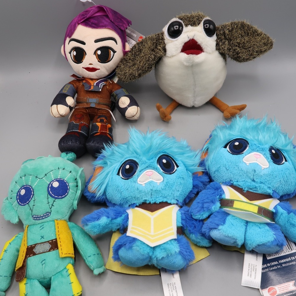 Lot of Star Wars Plush Stuffed Animal Toys Porg Nubs Lys Solay Disney Set